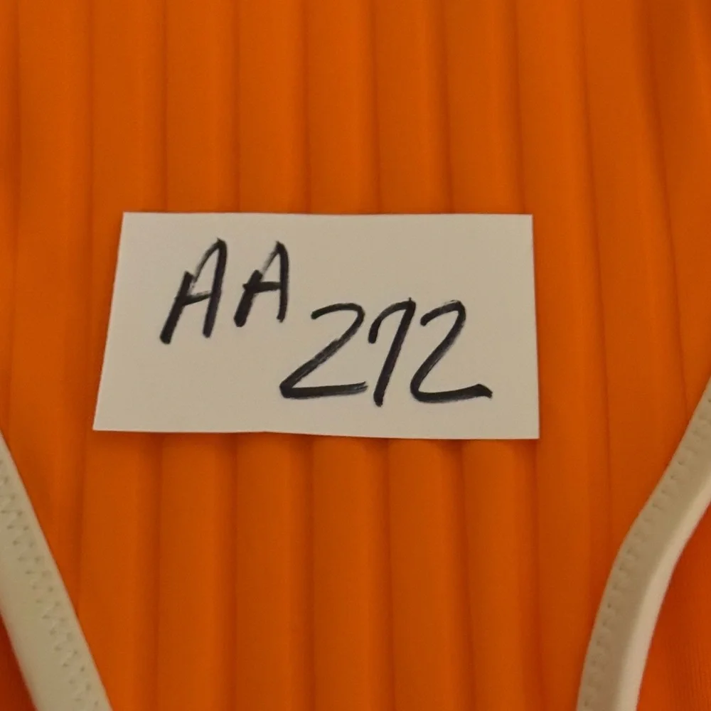 AA-272 Aerie NWT Cheekiest Side Tie Orange &‎ White Ribbed Swim Bikini Bottoms